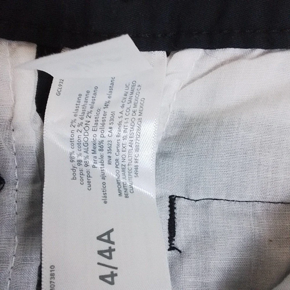Carter's Kid Cotton Slim Fit Khaki Pants Boy's Size 4 in‎ Black